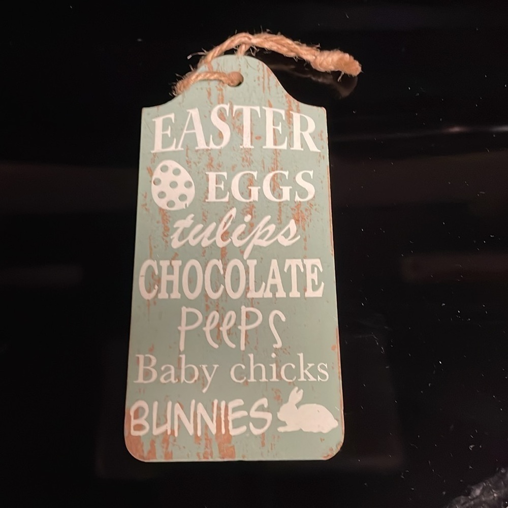 Easter Decor Shabby Chic Green Motivational Sign Door Hanger NWOT